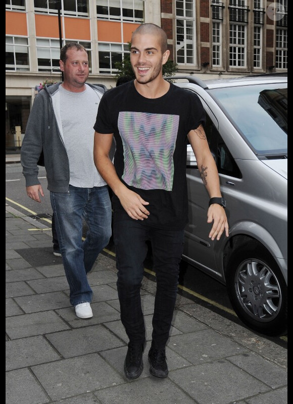 Max George, du groupe The Wanted arrive aux studios de la radio One, à Londres, le 10 septembre 2012.