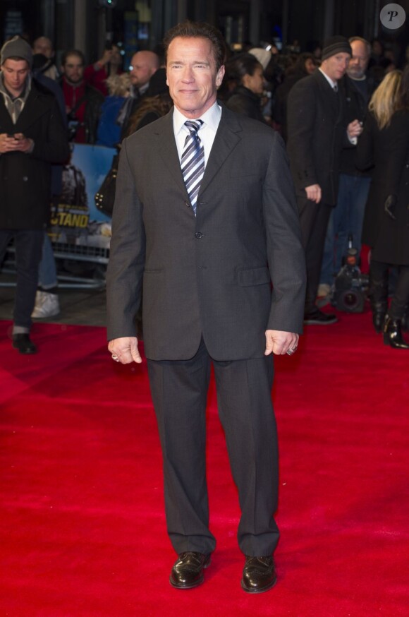 Arnold Schwarzenegger lors de la première du film Le Dernier Rempart à Londres, le 22 janvier 2013