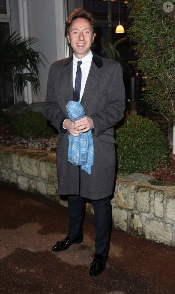 Stéphane Bern arrive au pavillon d'Armenonville pour assister au 11e Dîner de la Mode contre le Sida. Paris le 24 Janvier 2013.