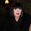 La créatrice de lingerie Chantal Thomass arrive au pavillon d'Armenonville pour assister au 11e Dîner de la Mode contre le Sida. Paris le 24 Janvier 2013.