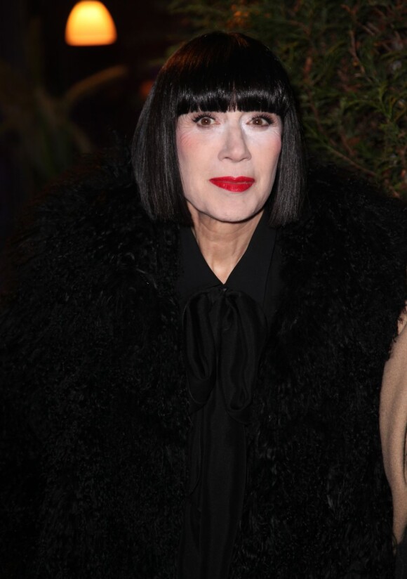 La créatrice de lingerie Chantal Thomass arrive au pavillon d'Armenonville pour assister au 11e Dîner de la Mode contre le Sida. Paris le 24 Janvier 2013.