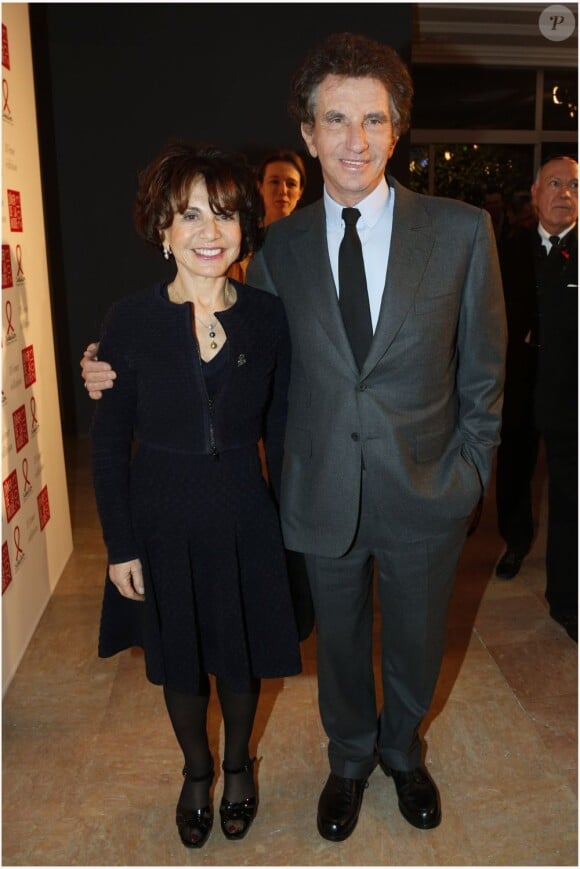 Jack Lang et son épouse Monique assistent au 11e Dîner de la Mode contre le Sida au Pavillon d'Armenonville. Paris, le 24 janvier 2013.