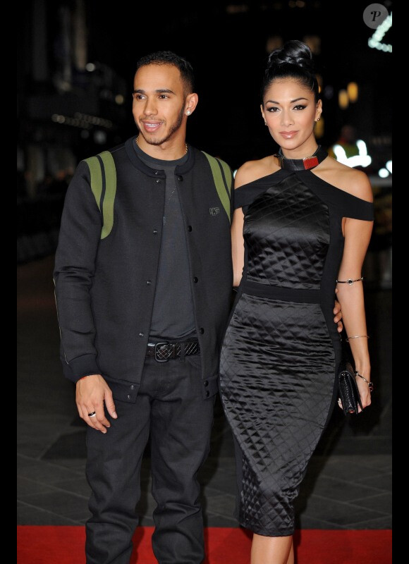 Lewis Hamilton, Nicole Scherzinger à la première du film Jack Reacher à Londres, le 10 décembre 2012.