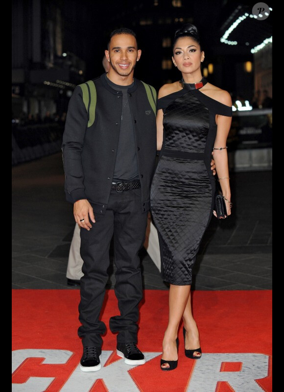 Lewis Hamilton, Nicole Scherzinger à la première du film Jack Reacher à Londres, le 10 décembre 2012.
