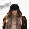 La designeuse et actrice Phoebe Price prend la pose en bikini à Park City dans l'Utah, le 24 janvier 2013.