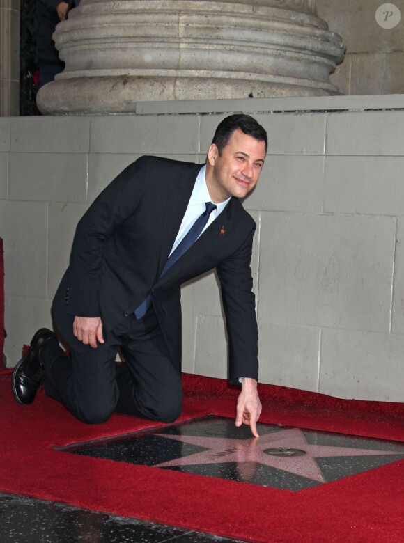 Jimmy Kimmel recevant son étoile sur le Walk of Fame à Hollywood, le 25 janvier 2013.