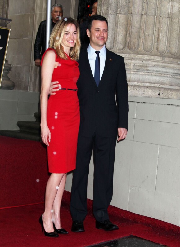 Le présentateur Jimmy Kimmel recevant son étoile sur le Walk of Fame à Hollywood, le 25 janvier 2013.