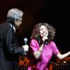 EXCLU - Enrico Macias en duo avec Riff Cohen lorsqu'il fête ses 50 ans de carrière en un concert exceptionnel sur la scène de l'Olympia à Paris, le 22 Janvier 2013