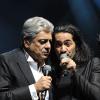 EXCLU - Enrico Macias aux côtés de Bruno Mamann lorsqu'il fête ses 50 ans de carrière en un concert exceptionnel sur la scène de l'Olympia à Paris, le 22 Janvier 2013