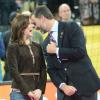 Le prince Felipe d'Espagne et la princesse Mary de Danemark, très amis, ont suivi ensemble la finale du championnat du monde de handball 2013, au Palau San Jordi, à Barcelone, le 27 janvier 2013, marquée par la victoire écrasante de l'Espagne contre le Danemark, 35-19.