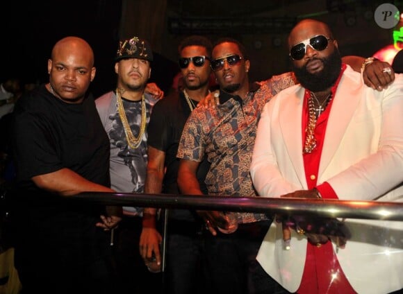 Exclusif - Harve Pierre, les rappeurs French Montana et Fabolous, Diddy et Rick Ross au LIV à Miami Beach. Le 27 janvier 2013.