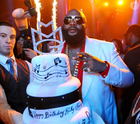 Exclusif - Rick Ross, rappeur et fondateur du label MMG (Mayback Music Group), fête son 37e anniversaire au LIV à Miami Beach. Le 27 janvier 2013.