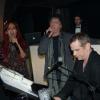 Amel Bent, Jean-Louis Aubert et Garou à l'after-show des Enfoirés qui s'est déroulée dans une chaude ambiance Chez Castel, à Paris, le 28 janvier 2012.