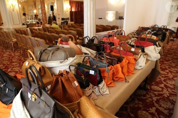 Vente aux enchères de 50 sacs Hermès à l'hôtel Hermitage à Monte-Carlo. Le 25 juillet 2012.