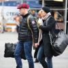Exclu - Robin Wright en compagnie de son nouveau chéri, l'acteur Ben Foster à la gare de New York, le 30 janvier 2013.