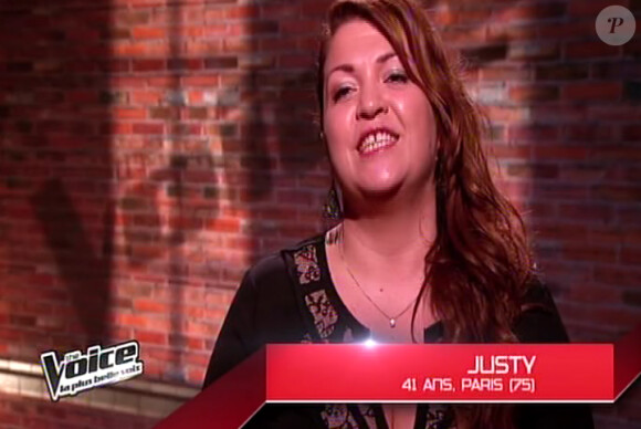 Justy dans The Voice 2 le samedi 2 février 2013 sur TF1