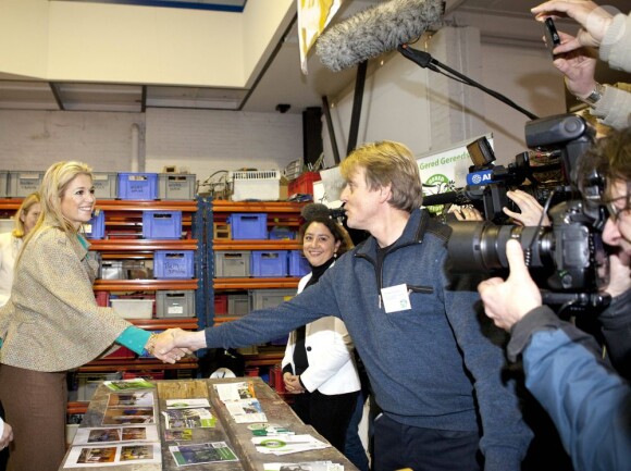 La princesse Maxima en visite dans un atelier pour ex-détenus à Arnhem, le 31 janvier 2013.