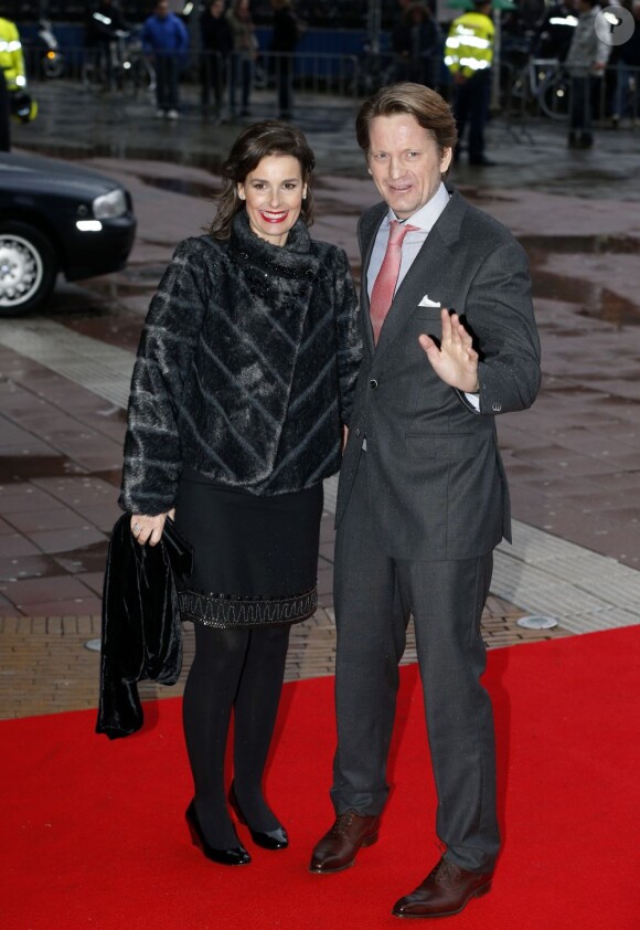 Le prince Pieter-Christiaan et la princesse Anita. La famille royale d'Orange-Nassau était rassemblée au Théâtre Beatrix d'Utrecht le 1er février 2013 pour célébrer les 75 ans de la reine Beatrix des Pays-Bas, née le 31 janvier 1938.