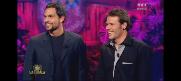 Ugo et Brice lors de la grande finale de Koh Lanta 2012, vendredi 1er février 2013 sur TF1, en deuxième partie de soirée.
