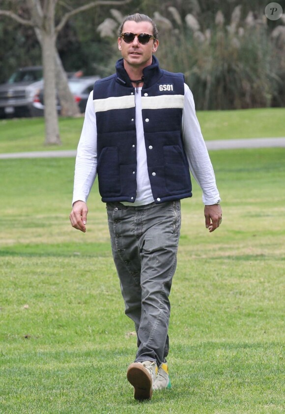 Gavin Rossdale au cours d'une journée avec femme et enfants à Los Angeles. Le 2 février 2013.
