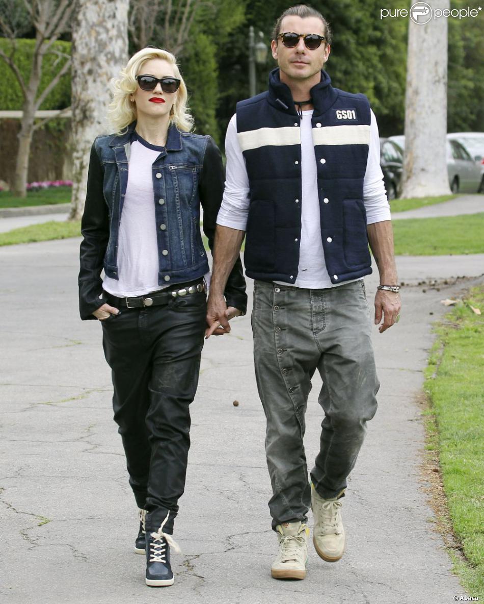 Gwen Stefani et Gavin Rossdale, parents unis et amoureux au cours d&#039;une balade dans un parc du quartier de Bel Air. Los Angeles, le 2 février 2013.
