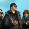 Sergeï Filine, le directeur artistique du Bolchoï, donne une conference de presse en compagnie de sa femme Maria à Moscou, le 3 fevrier 2013.