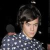 Le jeune Harry Styles, du groupe One Direction, a fêté son anniversaire avec des amis au nightclub Alibi à Londres jusqu'à 3h puis dans une maison privée jusqu'à 4h30 du matin. Le 1er février 2013.