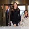 La princesse Letizia d'Espagne, présidente d'honneur de l'Association espagnole de lutte contre le cancer, présidait le 4 février 2013 dans le cadre de la Journée mondiale contre le cancer le Forum 'Pour une approche globale', au siège de la société Garrigues, à Madrid.