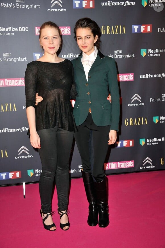 India Hair et Julia Faure à la 20e cérémonie des Trophées du Film Français au Palais Brogniart à Paris, le 5 février 2013.