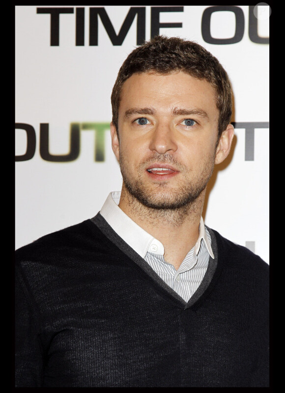 Justin Timberlake en promo pour Time Out, à Paris, le 4 novembre 2011.
