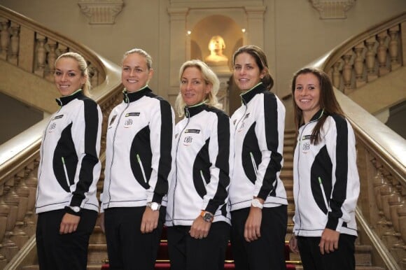 L'équipe d'Allemagne de Fed Cup, Sabine Lisicki, Anna Lena Groenefeld, la capitaine Barbara Rittner, Julia Goerges et Annika Beck à Limoges le 8 février 2013