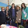 Bernadette, Clément Lefert, Lorie et Marine Lorphelin lors de la grande fête des Pièces Jaunes, le samedi 9 février 2013 à Nice.