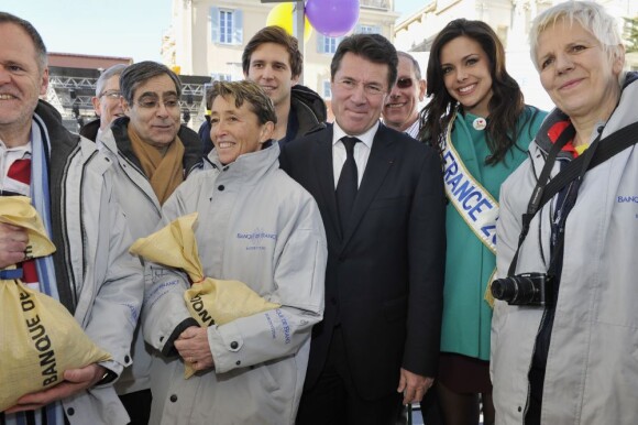 Marine Lorphelin et Christian Estrosi lors de la grande fête des Pièces Jaunes, le samedi 9 février 2013 à Nice.