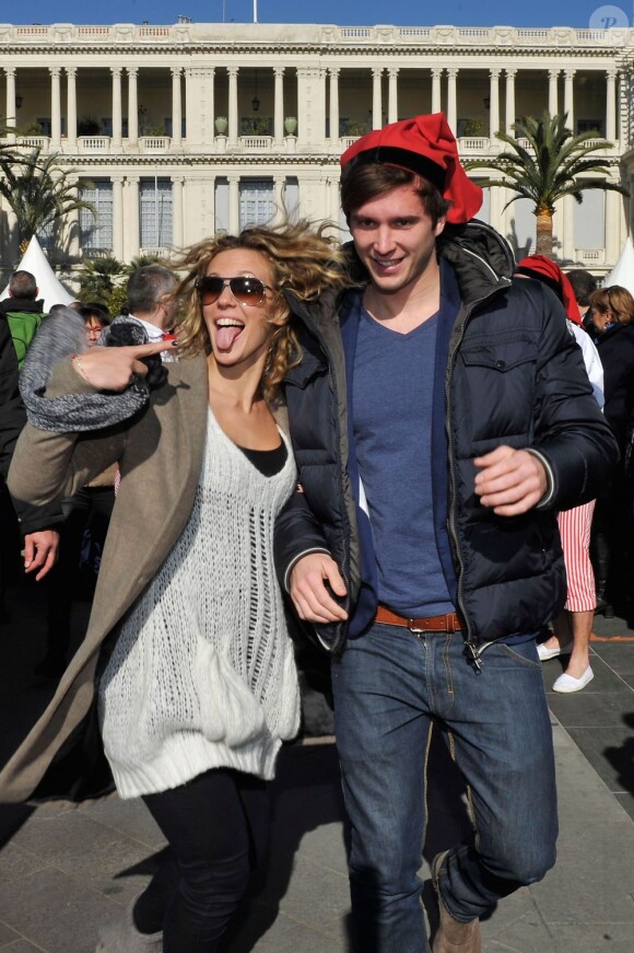 Lorie et Clément Lefert lors de la grande fête des Pièces Jaunes, le samedi 9 février 2013 à Nice.