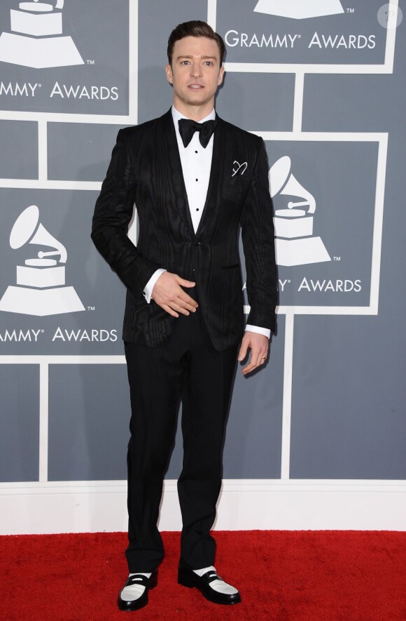 Justin Timberlake à la 55e cérémonie des Grammy Awards au Staples Center, de Los Angeles, le 10 février 2013.