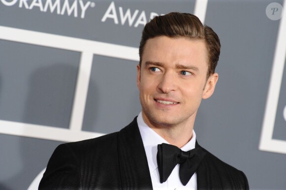 Justin Timberlake sur le tapis rouge des Grammy Awards qui ont eu lieu le 10 février 2013, au Staples Center de Los Angeles.