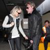 Johnny Hallyday et Laeticia arrivent à Los Angeles, le 10 février 2013.