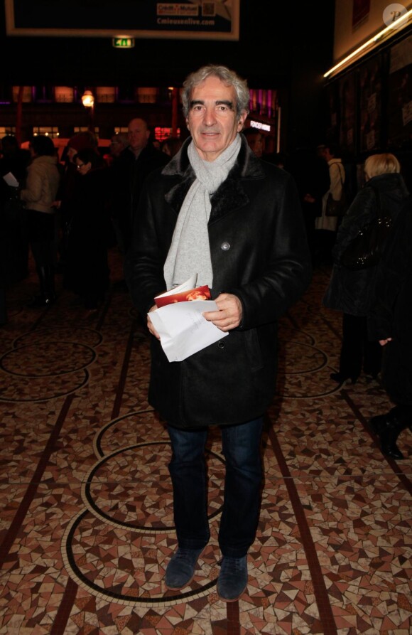 Raymond Domenech au concert de Serge Lama à l'Olympia à Paris le 11 février 2013. Le chanteur a fêté ses 70 ans sur scène.