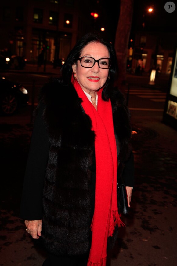 Nana Mouskouri au concert de Serge Lama à l'Olympia à Paris le 11 février 2013. Le chanteur a fêté ses 70 ans sur scène.