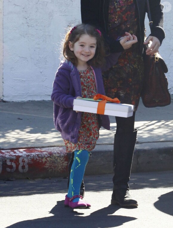 Alyson Hannigan et sa famille, à Brentwood en Californie, le 12 janvier 2013