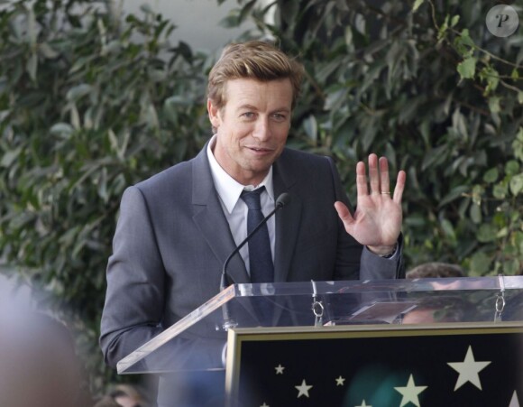 Simon Baker reçoit son étoile sur le célèbre Walk of fame à Hollywood, le 14 février 2013