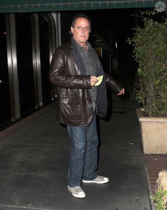 Jean Reno a retrouvé le couple Hallyday pour le dîner, chez Madeo à West Hollywood, le 18 février 2013.