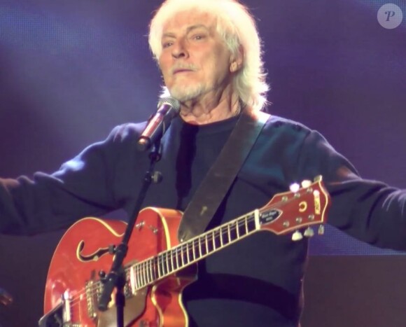 Hugues Aufray s'exprime lors de la Première Nuit de la déprime, à Paris, le 18 février 2013.