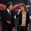 Exclu - Johnny Hallyday et Lorie à l'enregistrement de l'émission "Samedi, on chante Jean-Jacques Goldman" pour TF1, à Paris le 17 décembre 2012