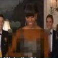 Michelle Obama, dont la tenue vestimentaire à été censurée à la télé iranienne lors des Oscars 2013