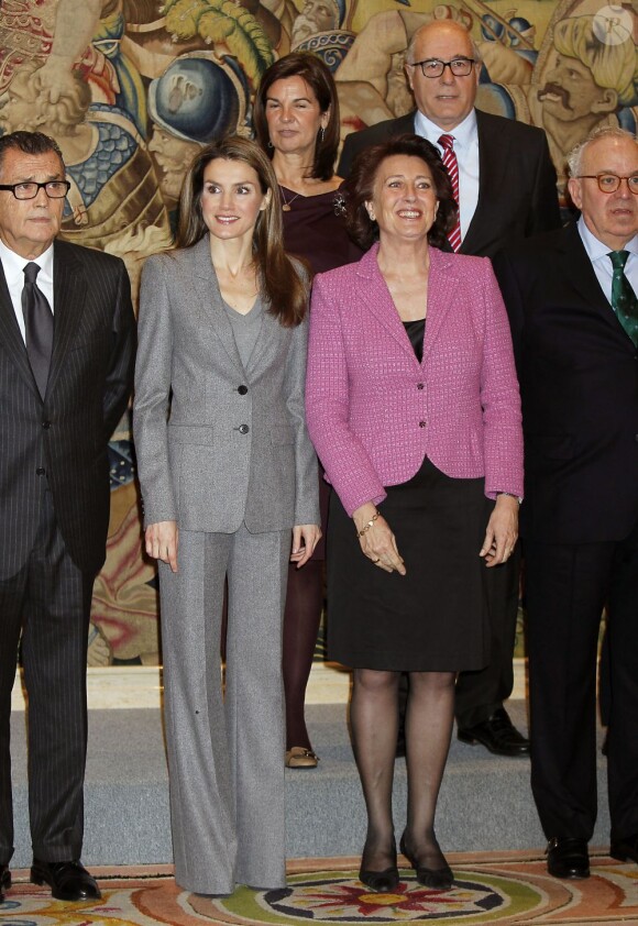 La princesse Letizia des Asturies en audience au palais de la Zarzuela, à Madrid, le 27 février 2013
