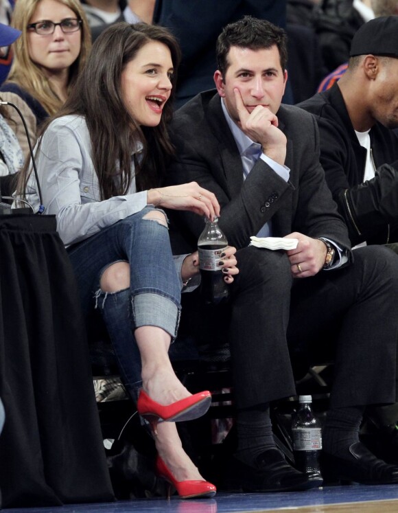 Katie Holmes au match des New York Knicks contre les Golden State Warriors au Madison Square Garden à New York, le 27 février 2013.