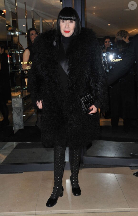 Chantal Thomass assiste à l'inauguration de la boutique Tom Ford dans le Ier arrondissement de Paris. Le 1er mars 2013.