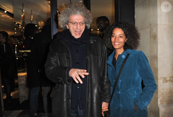 Élie Chouraqui et sa femme Isabel assistent à l'inauguration de la boutique Tom Ford dans le Ier arrondissement de Paris. Le 1er mars 2013.