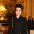Exclusif - Farida Khelfa lors de la remise de l'insigne de chevalier des Arts et des Lettres à Biyouna, actrice et chanteuse algérienne, par Yamina Benguigui, ministre déléguée en charge des Français de l'étranger et de la Francophonie, au ministère des Affaires Etrangères à Paris, le 26 février 2013